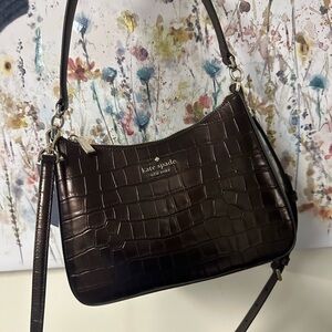 Kate Spade Metallic Croc Shoulder Bag